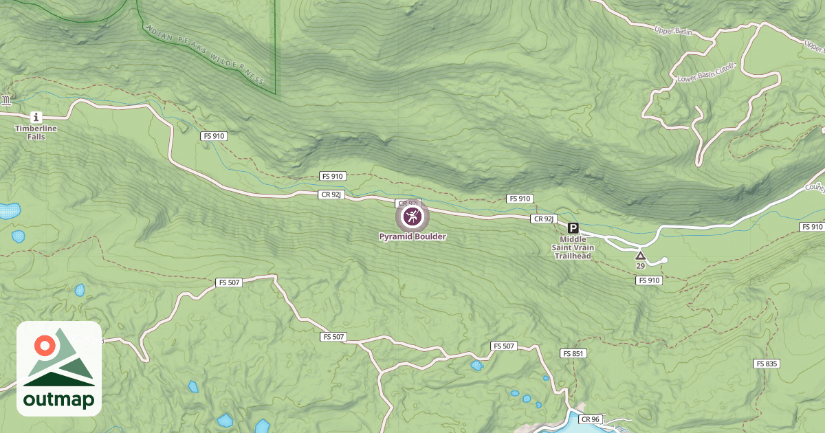 Map of Pyramid Boulder
