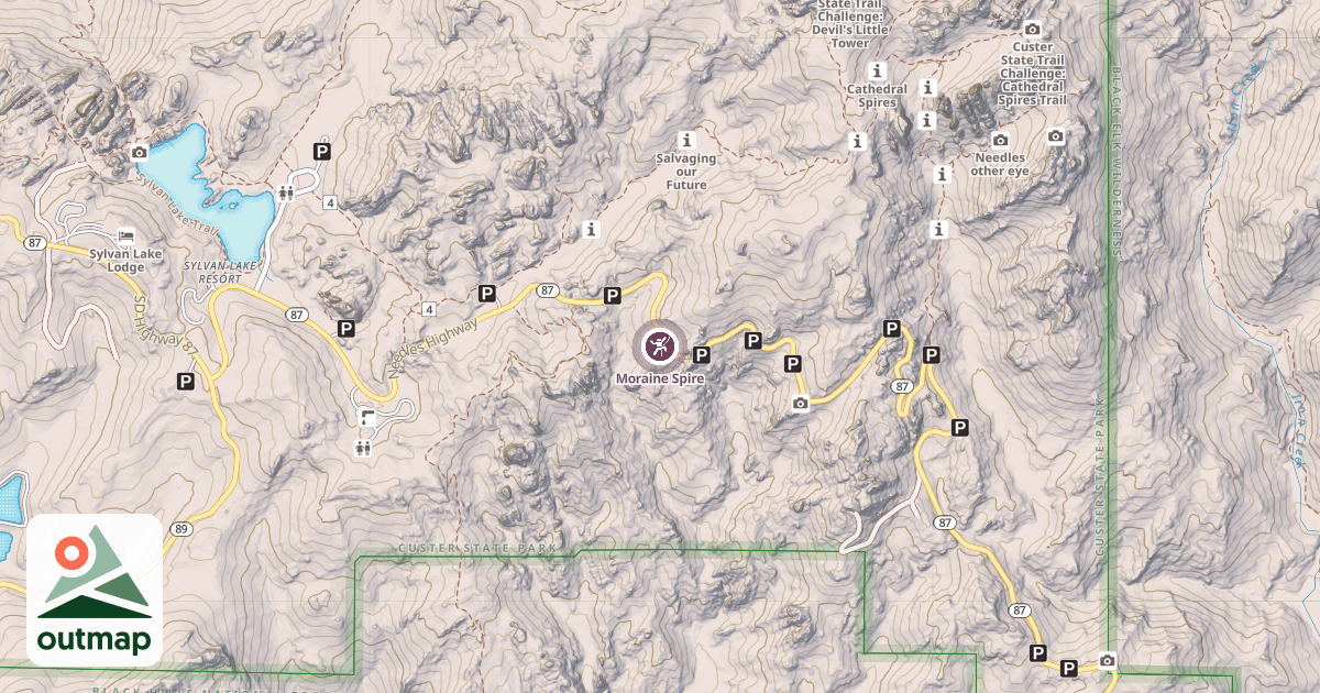 Map of Moraine Spire