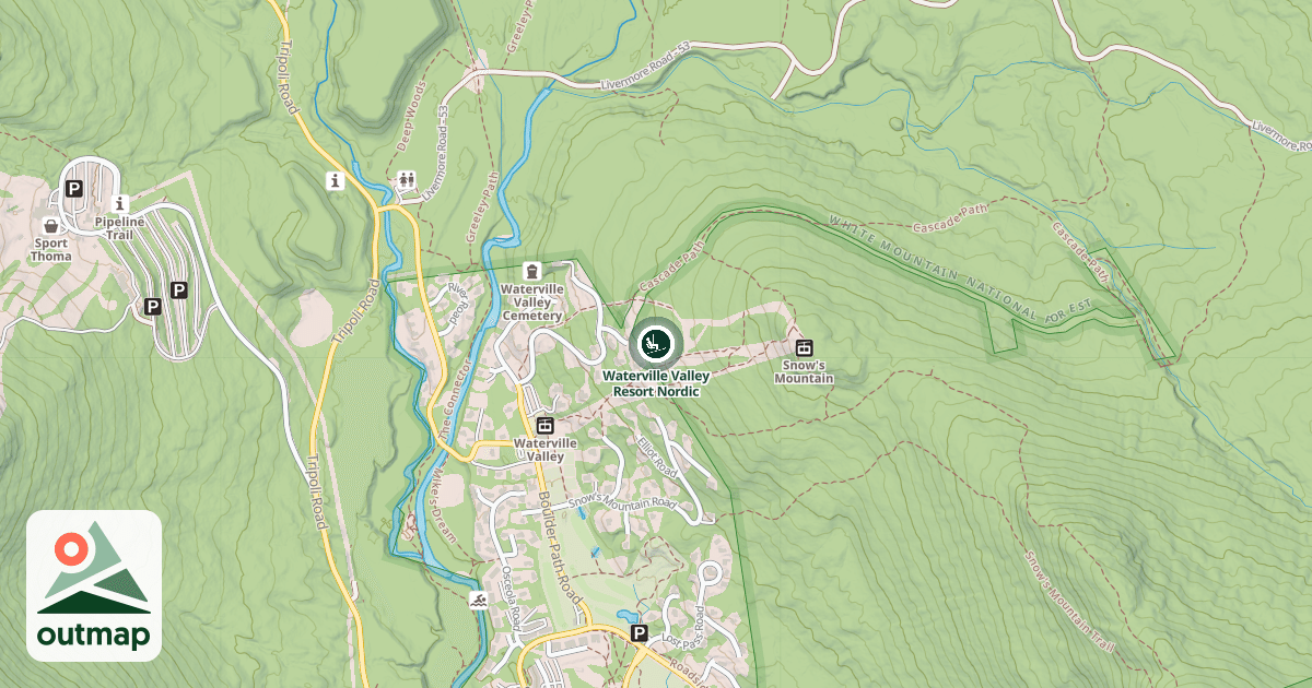 Map of Waterville Valley Resort Nordic