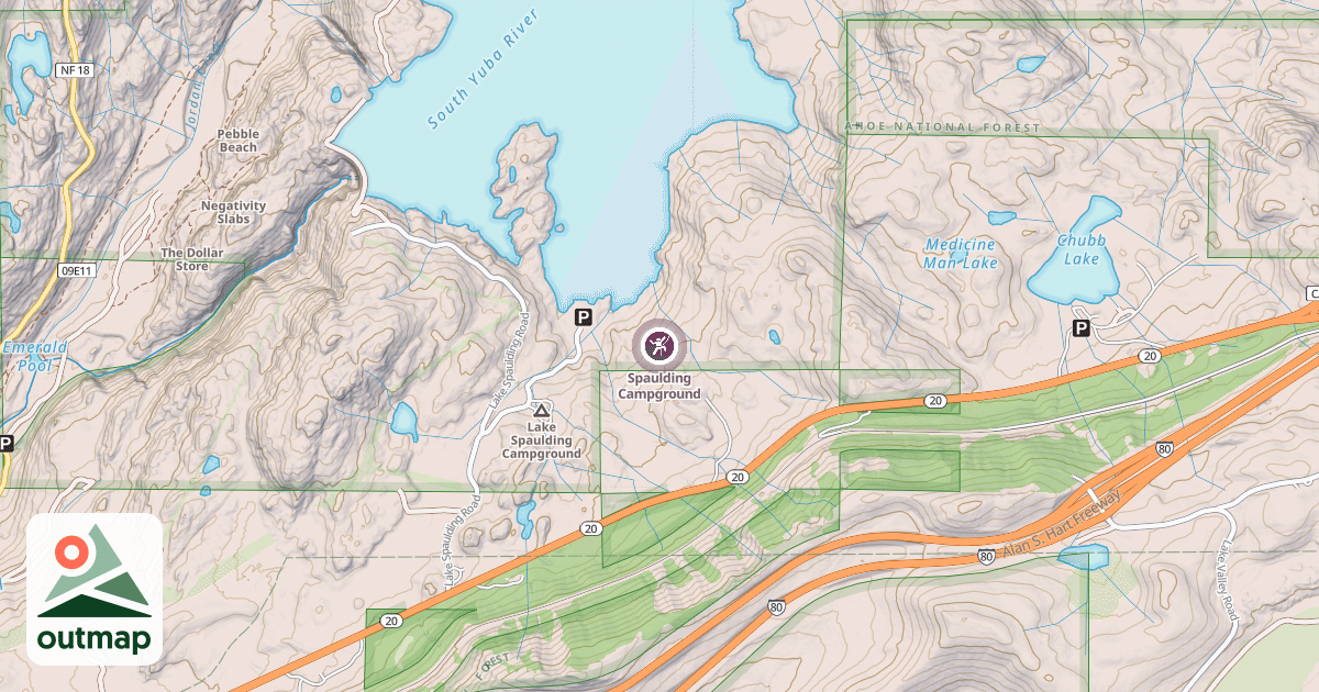 Map of Spaulding Campground