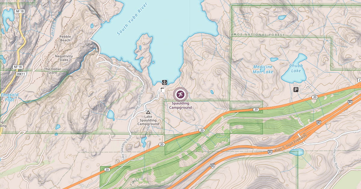 Map preview of Spaulding Campground