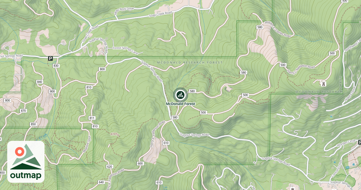 Map of McDonald Forest