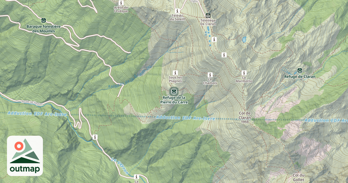 Map of Refuge de la Pierre du Carre