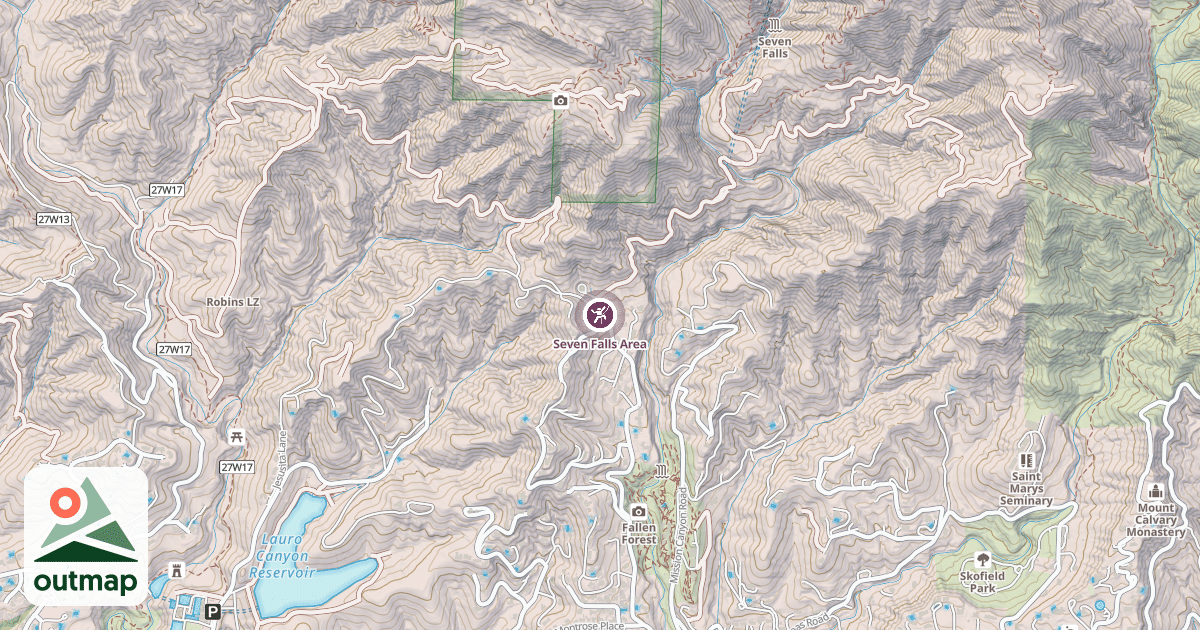 Map of Seven Falls Area