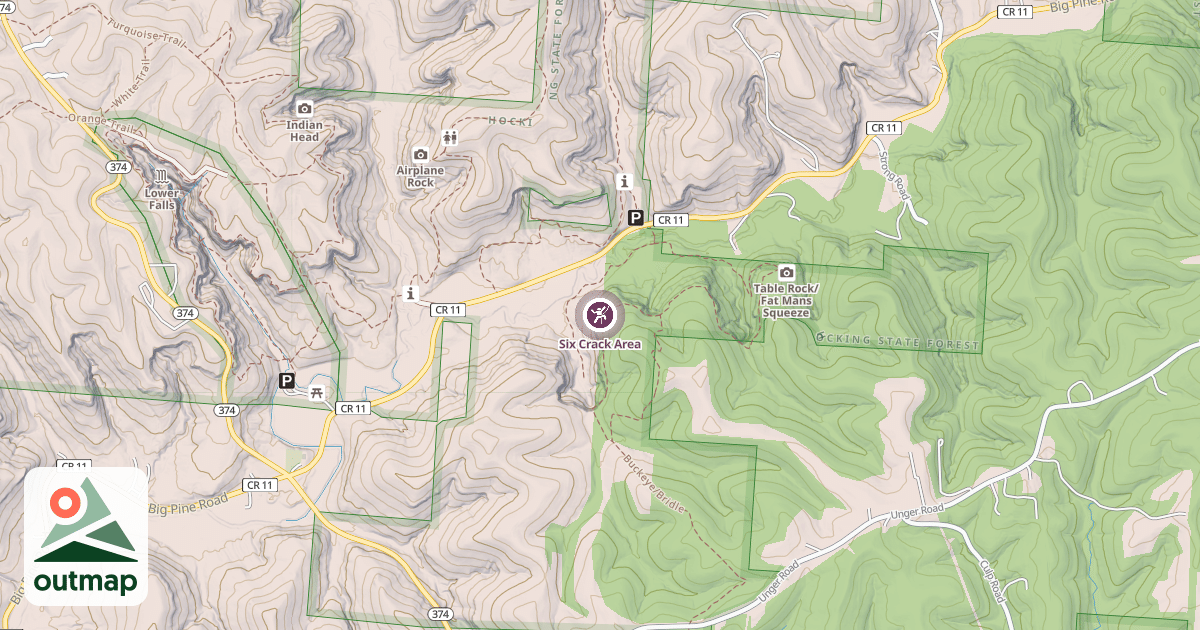Map of Six Crack Area