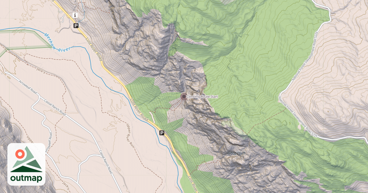 Map of Climbing Route Start