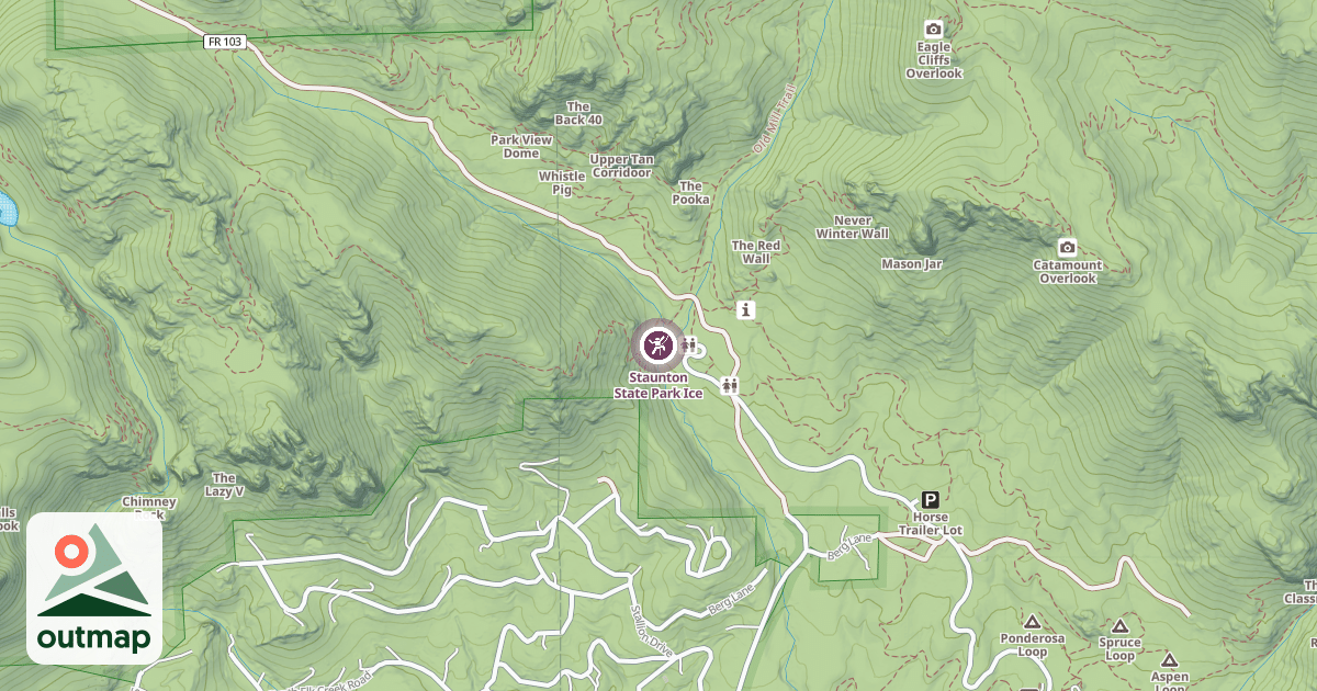 Map of Staunton State Park Ice
