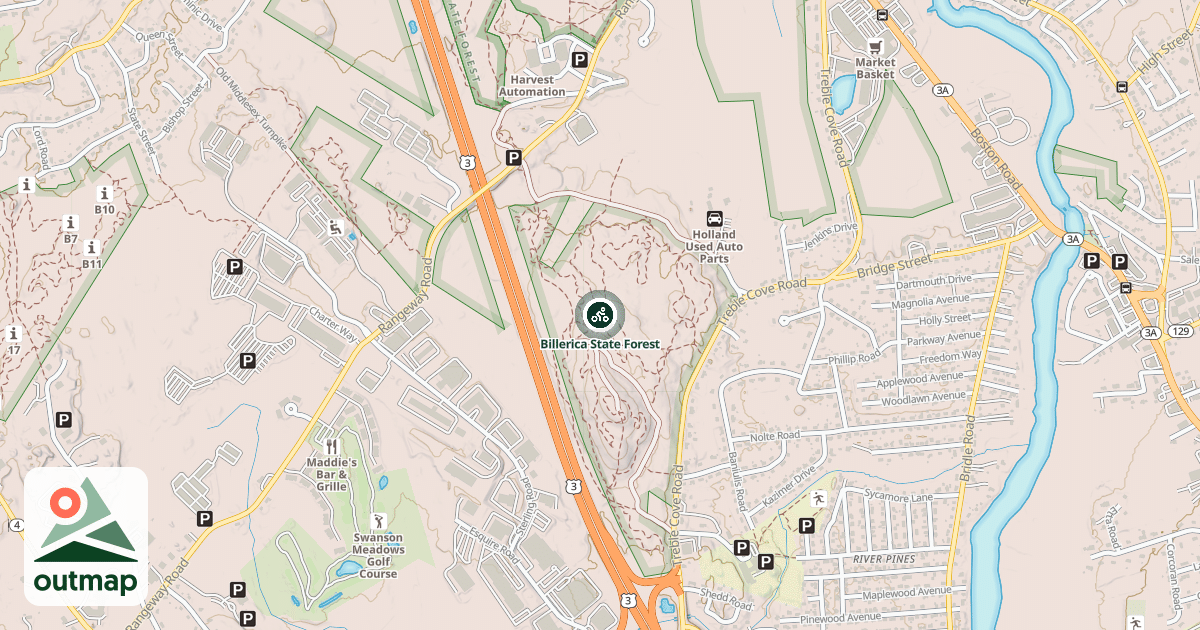 Map of Billerica State Forest