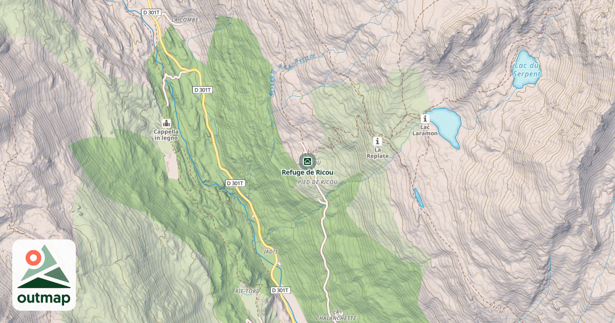 Map of Refuge de Ricou