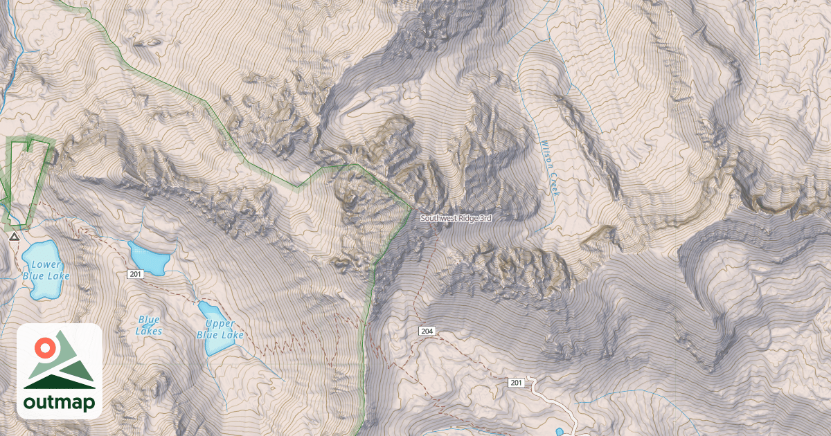 Map of Southwest Ridge