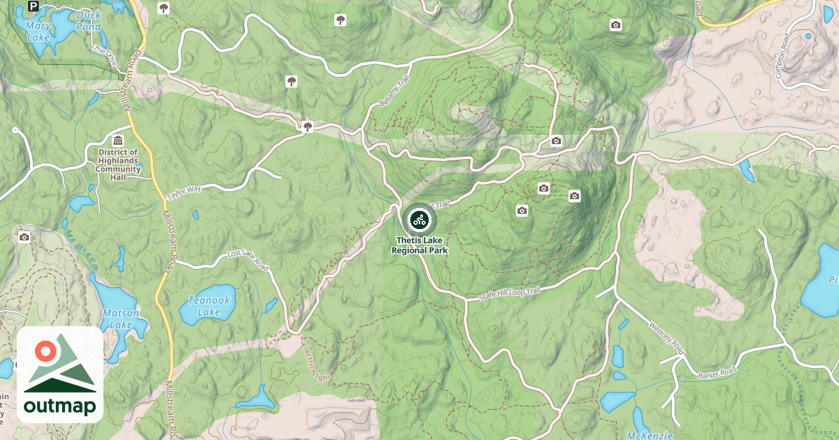 Map of Thetis Lake Regional Park
