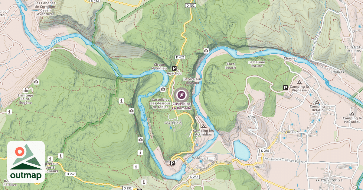 Map of Castelbloc La Ramade