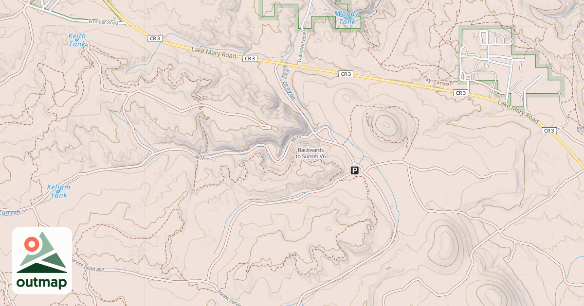 Map of Backwards to Sunset