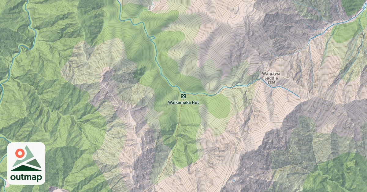 Map of Waikamaka Hut