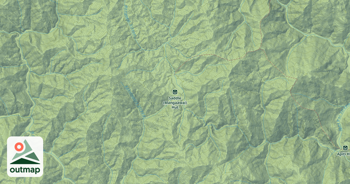 Map of Saddle (Mangaawai) Hut
