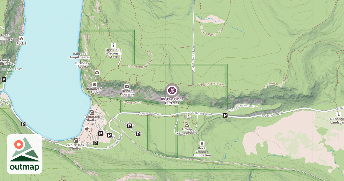 Map of 08: Two Pines Buttress