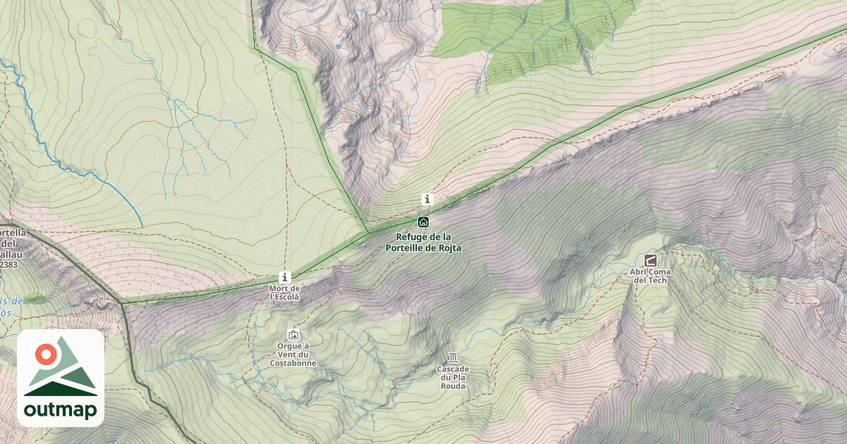 Map of Refuge de la Porteille de Rojta