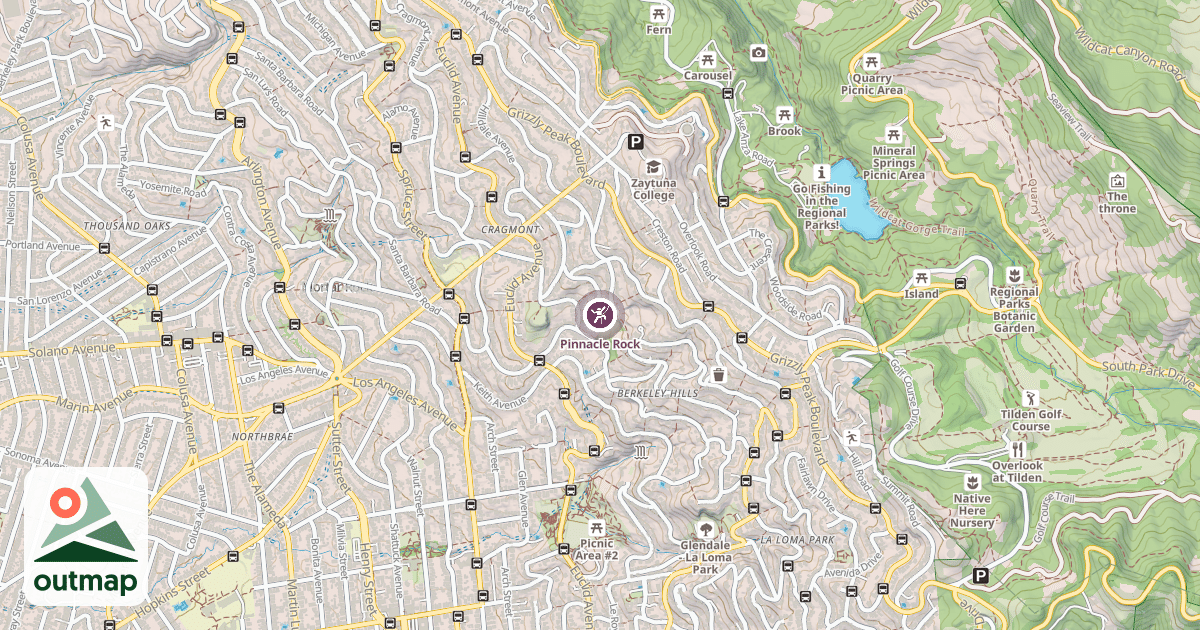 Map of Pinnacle Rock