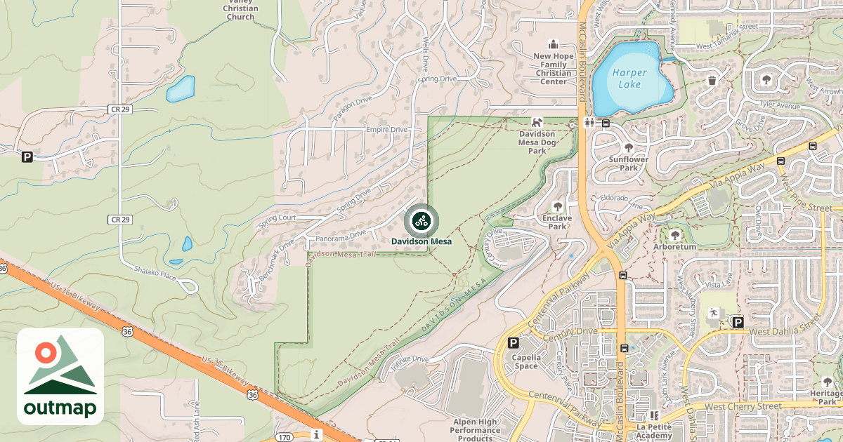 Map of Davidson Mesa