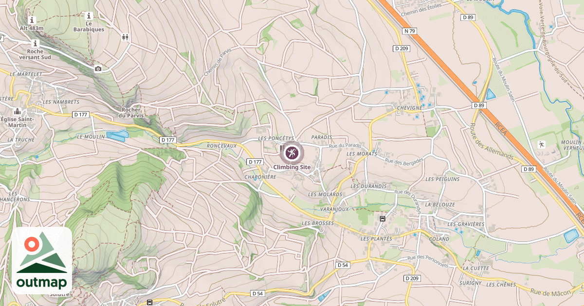 Map of Climbing Site