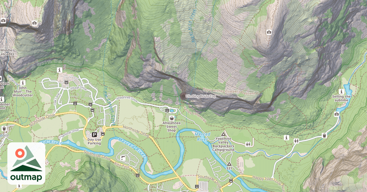 Map of Climbing Route Top