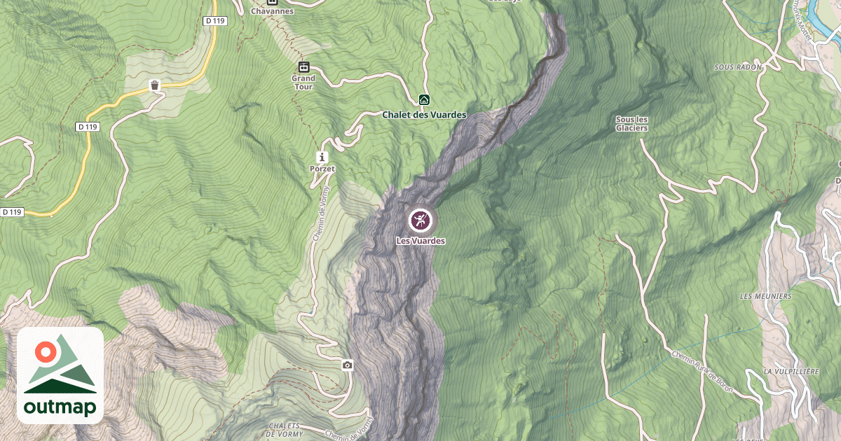 Map of Les Vuardes