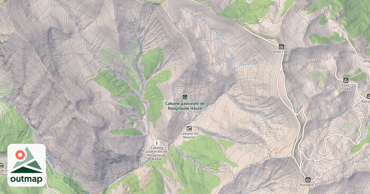 Map of Cabane pastorale de Rougnouse Haute
