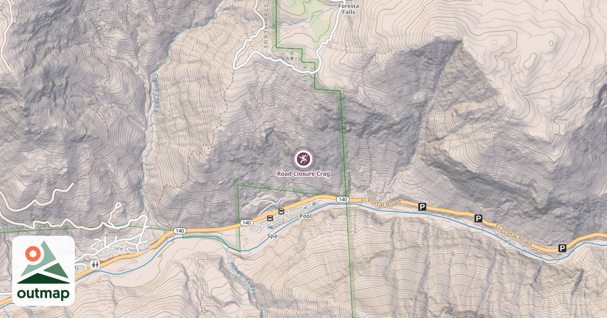 Map of Road Closure Crag