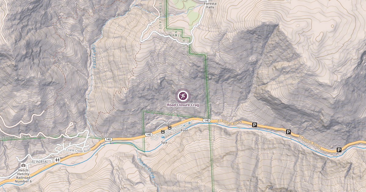 Map preview of Road Closure Crag