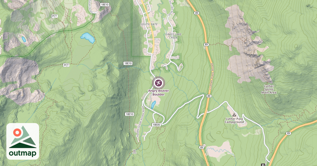 Map of Angry Beaver Boulder