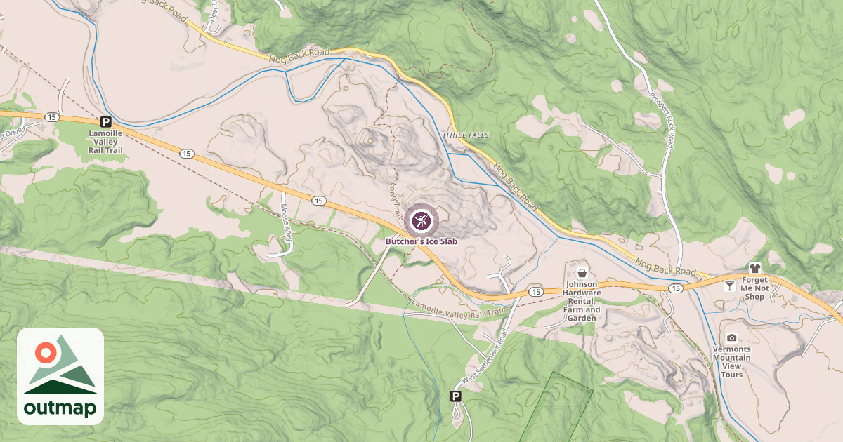 Map of Butcher's Ice Slab