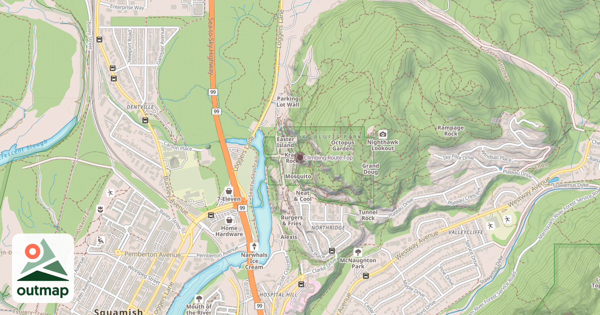 Map of Climbing Route Top