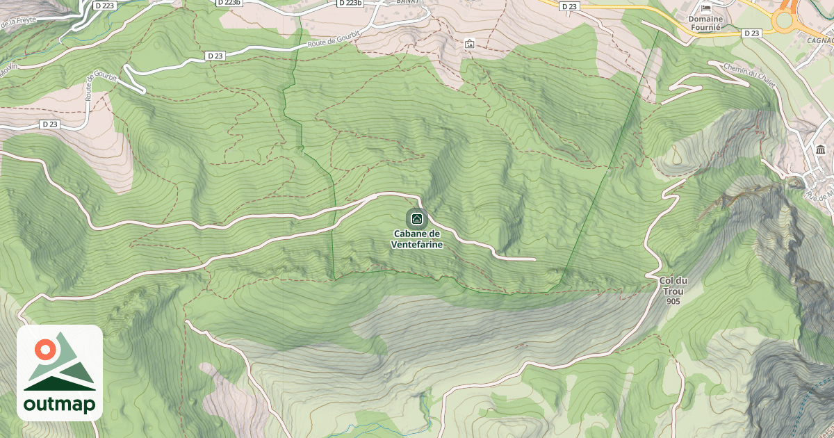 Map of Cabane de Ventefarine