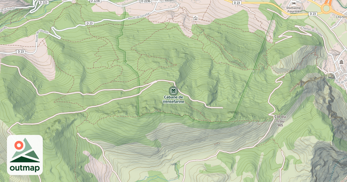 Map of Cabane de Ventefarine