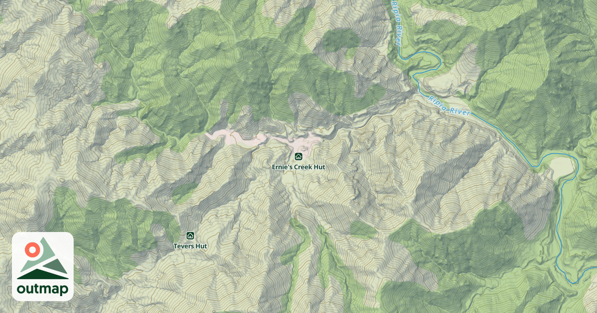 Map of Ernie's Creek Hut