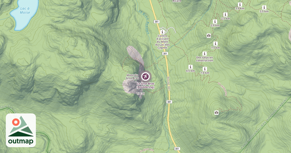 Map of Le Gros Bras (Bouldering)