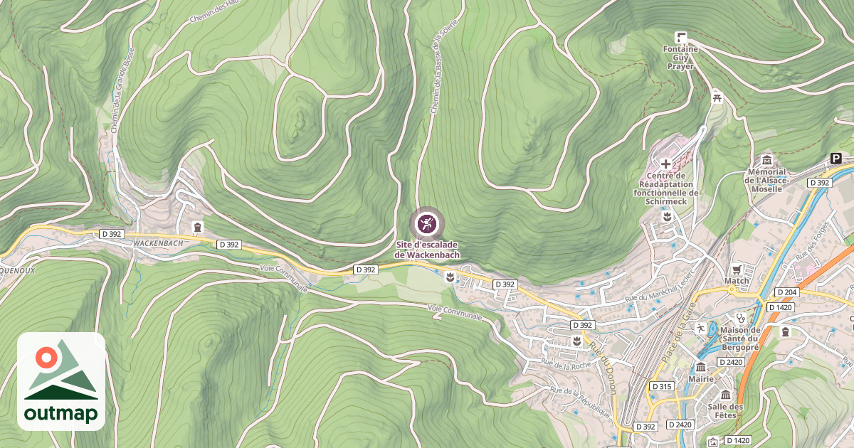 Map of Site d'escalade de Wackenbach
