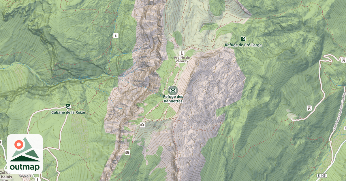 Map of Refuge des Bannettes