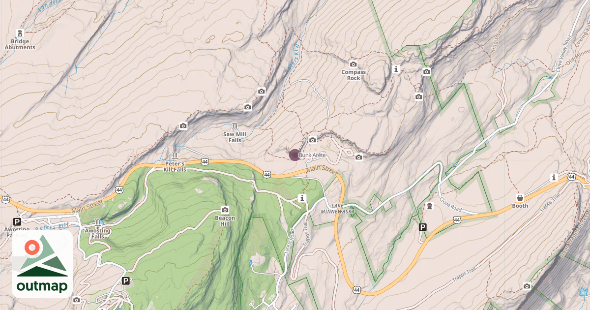 Map of Bunk Arête