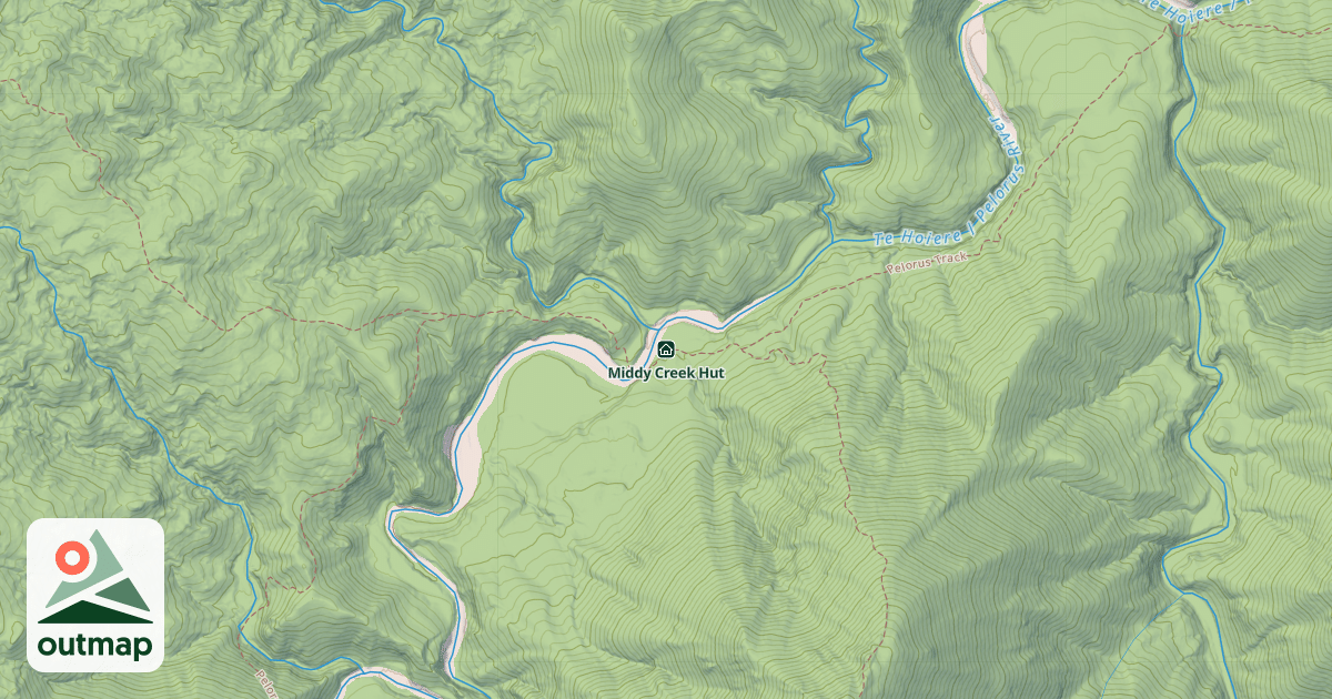 Map of Middy Creek Hut