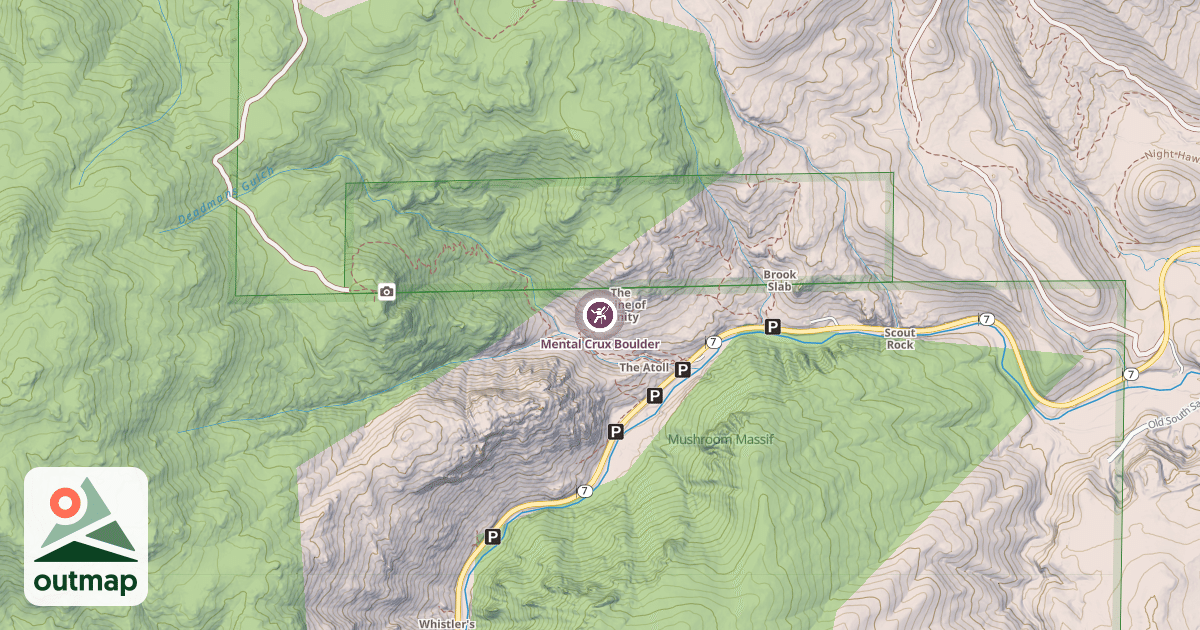 Map of Mental Crux Boulder