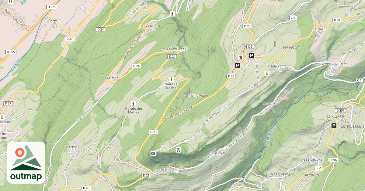 Map of Climbing Route