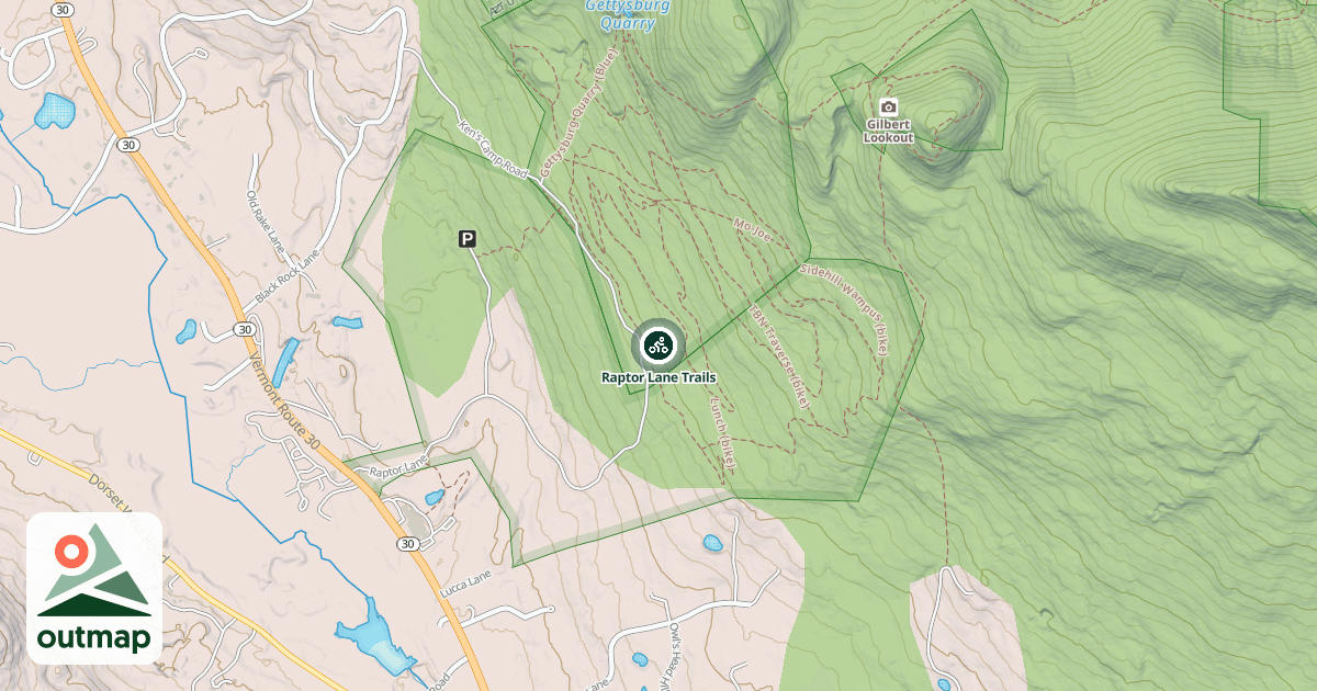 Map of Raptor Lane Trails
