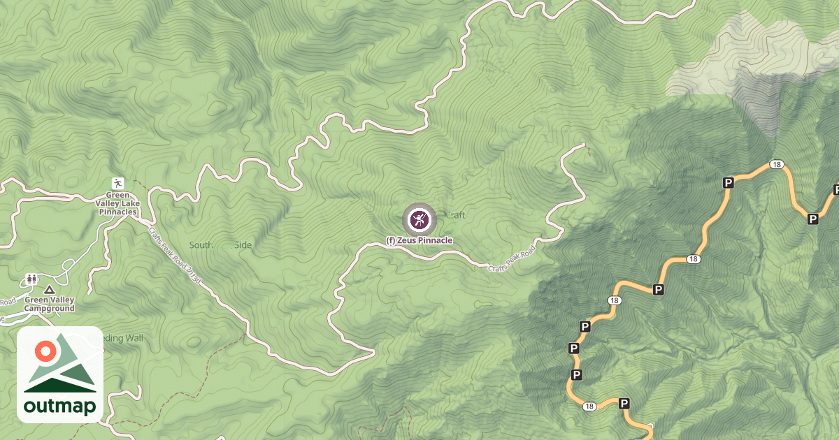 Map of (f) Zeus Pinnacle