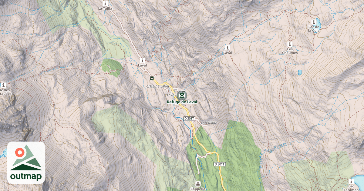 Map of Refuge de Laval