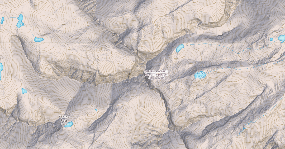 Map preview of West Ridge of North Guard-The parapet ridge