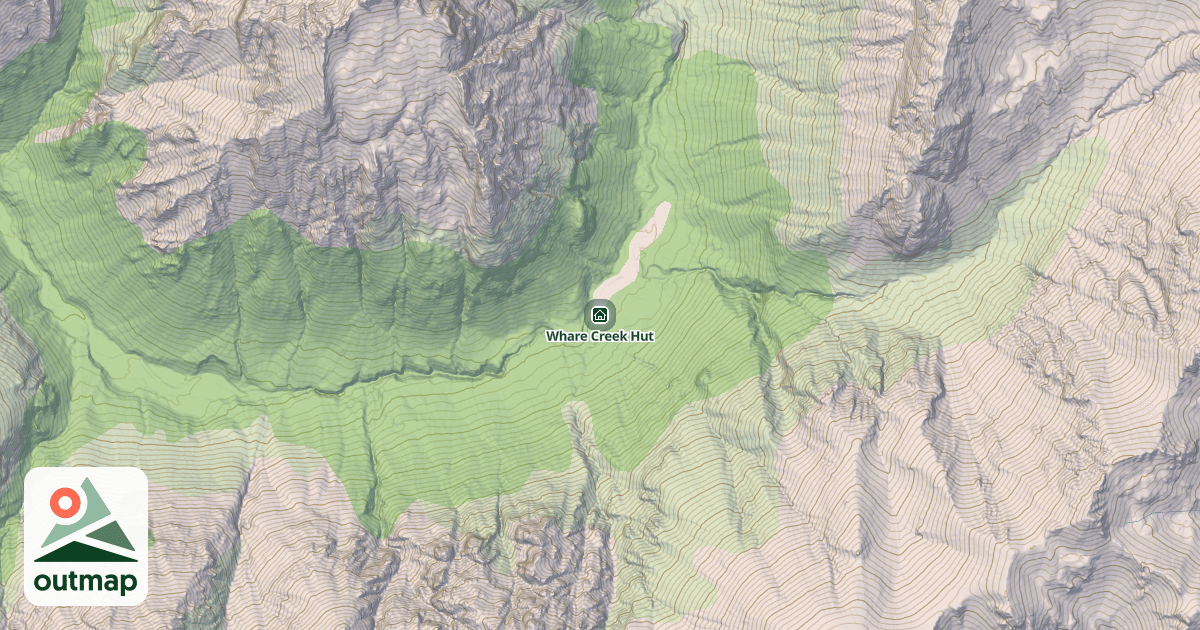 Map of Whare Creek Hut