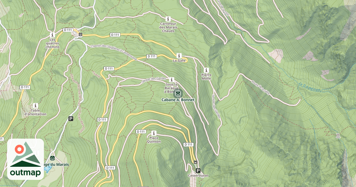 Map of Cabane A. Bonnet