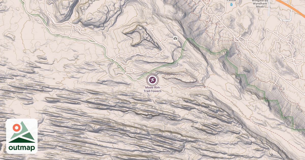 Map of Moab Rim Trail Towers