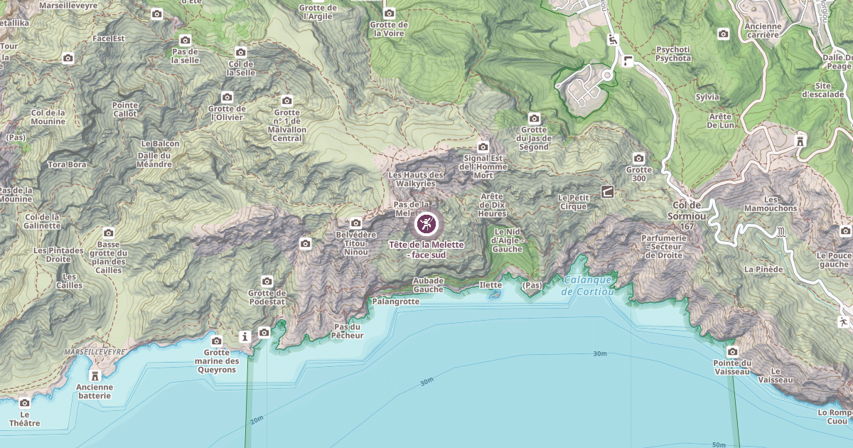 Map preview of Tête de la Melette - face sud